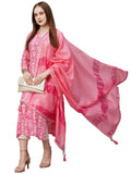 Gosriki Women'S Cotton Blend Floral Printed Straight Kurta With Pants & With Dupatta (Bagru-Pink-Nw-Gs_Xl_Pink_X-Large),Pink,,B0CFFH9ZSD
