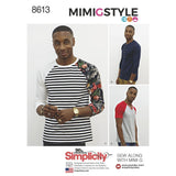 Simplicity US8613A Mens Knit Long Short Sleeve Shirt Patterns by Mimi G Style, Sizes XSM, White
