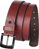 Men Maroon Genuine Leather Belt ()_143