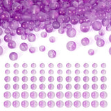 300Pcs Dark Violet Frosted Round Glass Beads 6/8/10mm Glass Round Beads Loose Spacer Ball Beads with Gold Powder for DIY Necklac