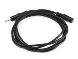 6Ft 3.5Mm Stereo Plug/Jack M/F Cable Black