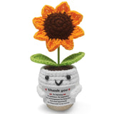 Emotional Support Crochet Sunflower, Birthday Gifts for Women, Gifts for Her Positive Crochet, Inspirational Support Positive En