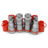 1/2 Skid Steer Flat Face Hydraulic Quick Connect Couplers/Couplings Set w/Dust Caps, 4 Sets