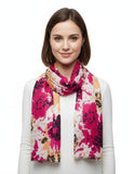 Fabtone WomenS Stole | Sea Water Print In Pink & Orange | Soft Lightweight Fabric | 70X180 Cm Summer Scarf For Women | Trendy E