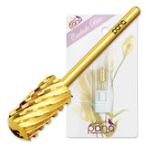 PANA 3/32 Large Barrel Smooth Top Gold Carbide Nail Drill Bit for Manicure, Pedicure and Acrylics (Grit: Extra Coarse - XC, 1pc)