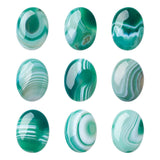 Crafans 10Pcs Oval Agate Natural Gemstone Bead Cabochons 40x30x7.5mm Green Flat Back Stone Cabochons Healing Power Stone Chakra