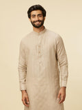 Manyavar Walnut Linen Plain Kurtas Walnut Xl