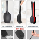 Culinary Couture 4-Piece Black Baking Spatula Set - Rubber Spatulas Silicone Heat Resistant up to 428F, BPA-Free - Spatula Set f