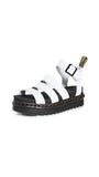 Dr. Martens Women'S Blaire Fisherman Sandal, White Hydro Leather,
