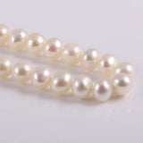 Natural Round Freshwater White Pearl Loose Beads 7-8mm 14.2 inch for Jewelry Making
