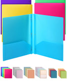 Mr. Pen Folders with Pockets and Prong with Fasteners, 2 Pocket Folder, 3 Prong Folders, 5 Pack, Plastic