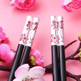HICHAKI Alloy Fiberglass Reusable Chopsticks for Sushi Noodles | Non Slip | DishwasherSafe | Perfect Gift Set (White)