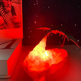 HGomx Fire Dragon Lamp Light, 3D Printed Night Light LED Moon Light Gift for Boys and Girls Bedroom Kids Room with USB Rechargea