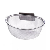 Saiyam Small Steel Kitchen Sink Drainer Basket, Stainless Steel Mesh Drainer with Hook, WallMountable, Multifunctional Kitchen