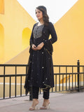 Gosriki Women'S Rayon Blend Embroidered Straight Kurta With Pant & Dupatta (Kasturi Black-Gs_Xxl_Black_Xx-Large),Black,2,B0CYHCJV5B