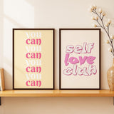 SoulAbiti You Can Motivational Quotes Framed Wall Art Print Set of 2 12x18 inch Dark Brown Frame PlexiGlass Trendy Wall Art Pri