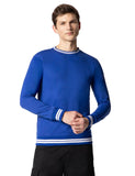 FYLTR Men's Crewneck Sweatshirt with Stripe Rib Detail - Full Sleeve | Utility Pockets | Casual Winterwear for Men,Cosmic Cobalt