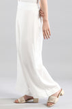 Aurelia White Solid Palazzo Ethnic Bottomwear For Women White Xs