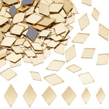 PH PandaHall 300pcs 3 Sizes Sew on Mirrors, Golden Rhombus Acrylic DIY Mirrored Rhinestones Mirror Piece Loose Bead Links with 2