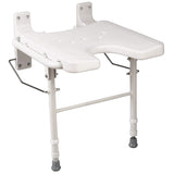 HealthSmart Wall Mount Fold Away Bath Chair Shower Seat Bench with Adjustable Legs, FSA and HSA Eligible, Seat 16 x 16 Inches, W