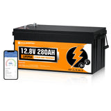 ECO-WORTHY 12V 280AH LiFePO4 Lithium Battery with Bluetooth, Low Temp Protection, Built-in 200A BMS, 3584Wh Energy. Perfect for