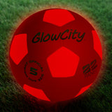 GlowCity Glow in The Dark Soccer Ball | Light Up Indoor/Outdoor Soccer Ball with 2 LED Lights | Pre-Installed Batteries | Fun Gi