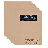 Eduway 12X18 Inch Mdf Art Canvas, Pack Of 8 - Premium Cardboard Material For Artists, Art And Craft Students - Hard Cutout In Sm
