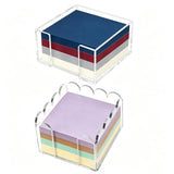 2Pack Acrylic Sticky Note Holder Set, Scalloped & Straight Edge Design, 3x3 Inch Clear Notepad Dispenser, Cute Desk Organizer f