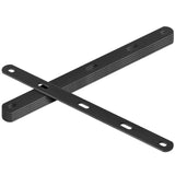 eoere 6 PCS 16 Black Mending Plate Straps Straight Repair Flat Slotted Plate, Heavy Duty Steel Metal Brace, 9 Gauge
