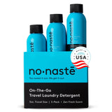 Nonaste Travel Laundry Detergent - Zen Fresh, 3 Fl Oz (Pack of 3), 9 Loads - Travel Size Laundry Detergent for Workout Clothes &