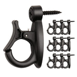 GEZIDEA Light Hanger Hooks,String Light Hooks,Screw-in Hooks for Hanging String Lights and Wire,Plants,Wind Chimes,Plastic,Black