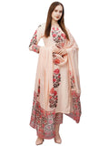 Gosriki Women'S Rayon Blend Straight Printed Kurta With Pant & Dupatta (Actual-Cream-Nw-Gs_S_Cream_Small),Cream,,B0CFFCN664