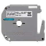 Brother Genuine P-Touch M-131 Tape, 1/2 (0.47) Standard P-touch Tape, Black on Clear, for Indoor Use, Water Resistant, 26.2 Feet