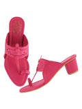 Shoetopia Classic Heeled Pink Kolhapuri For Women /Eu36,Pink,3,B0DK73SWKX