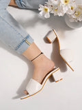 Shoetopia Stylish Solid White Block Heels For Women & Girls /Uk4,White,4,B0BYP9PL5Z