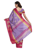 Dhruvi Trendz Womens Chanderi Cotton Saree With Blouse Piece (Dt-S155&B4_Purple)