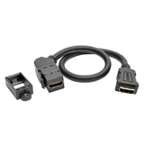 Tripp Lite HighSpeed HDMI with Ethernet AllinOne Keystone/Panel Mount Coupler Cable (F/F), Angled Connector, 1 ft. (P164001