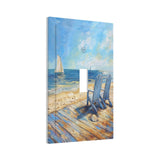 Xuejiaku Decorative Light Switch Cover Sea Beach Chair Oil Painting Ocean Sailboat 1 Gang Wall Plates Single Toggle Outlet Cover