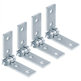 heneng 4 Pcs 4 Hole Adjustable Hinge for 1-5/8 Strut Channel, 1/4 Thick, Electro-Galvanized Steel