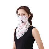 Youstylo Face Scarf Mask For Women Sun Protection Outdoor Riding Protective Chiffon Floral Print Lightweight Scarves Masks (1102