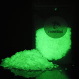 TWINKLING Glow in The Dark Gravel,Crushed Glass, Broken Glass Glitter, Glow in The Dark Stones Chips for DIY Resin Art Crafts, N