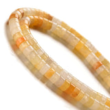 Tashidelek 1 Strand Natural Stone 3*6MM Gemstone Tube Rondell Spacer Loose Stone Beads (105-110PCS) Yellow Jade