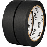 DOAY 2 Pack Black Painters Tape - Masking Tape 1 Inch Wide - Multi-Surface, Smart Adhesion, Indoor & Outdoor - 180FT Total - Pai