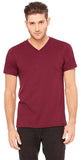 Bella + Canvas Unisex Jersey ShortSleeve VNeck TShirt S MAROON
