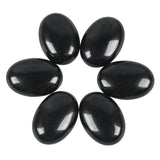 Loveliome 18x25 mm Oval Cabochons Flatback Crystal Healing Stone for Jewelry Making DIY Pack of 6, Black Obsidian