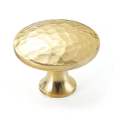 KOPPALIVE 10-Pack Solid Brass Kitchen Cabinet Knobs, Hammered Gold Drawer Knobs, Round Dresser Drawer Pulls and Handles, Modern