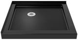 DreamLine SlimLine 42 in. D x 42 in. W x 2 3/4 in. H Double Threshold Shower Base in Black, DLT-1042420-88