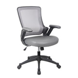 Techni Mobili Height Adjustable Arms Mid-Back Mesh Task Office Chair, 25 W x 25 D x 34 H, Gray