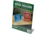 NuDell 8.5 x 11 LShaped Slanted Sign Holder SelfStanding Ad Frame, Clear (35485)
