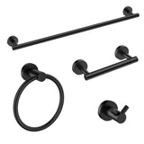 FORIOUS Bathroom Hardware Accessories Set Matte Black, SUS304 Stainless Steel 24 Inch Towel Bar Set, Modern Towel Racks Holder f